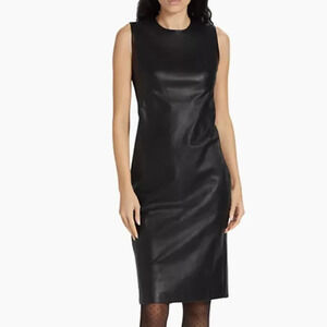 Spanx  Faux Leather Sheath Dress in Luxe Black in Medium